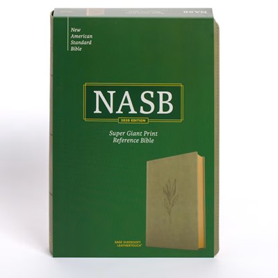 NASB Super Giant Print Reference Bible, Sage SuedeSoft LeatherTouch