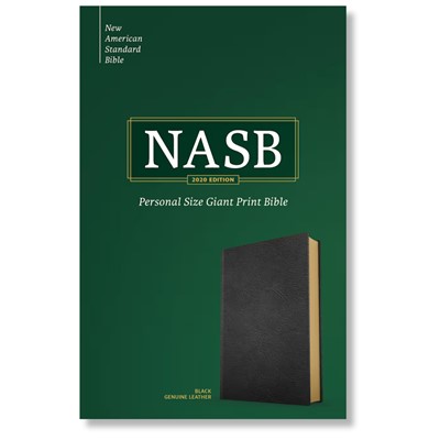 NASB Personal Size Giant Print Bible, Black Genuine Leather