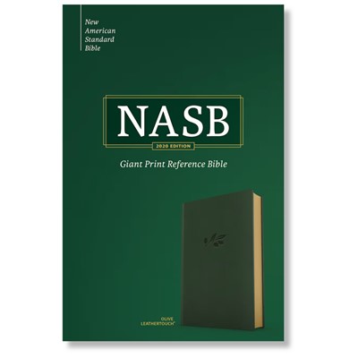 NASB Giant Print Reference Bible, Olive LeatherTouch