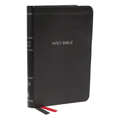 NKJV Compact Thinline Bible, Black Leathersoft