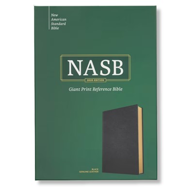 NASB Giant Print Reference Bible, Black Genuine Leather