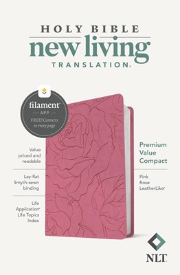 NLT Premium Value Compact Bible, Filament Enabled ( Pink Rose )