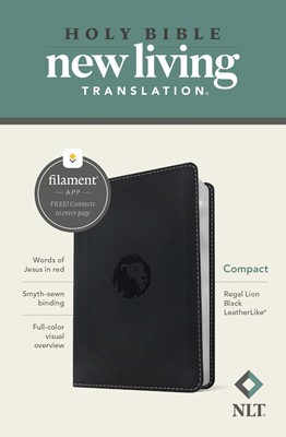 NLT Compact Bible, Filament Enabled, LeatherLike, Regal Lion Black