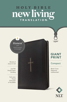 NLT Compact Giant Print Zipper Bible, Filament Enabled