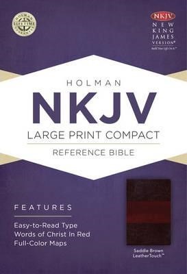 NKJV Large Print Compact Reference Bible Saddle Brown (Imitation Leather)