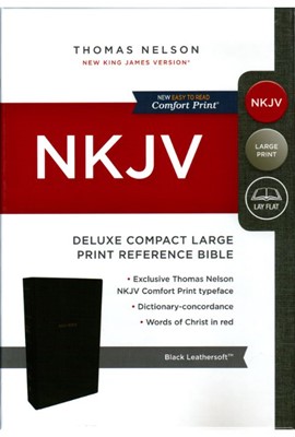 NKJV Deluxe Compact Large Print Reference Bible - Black