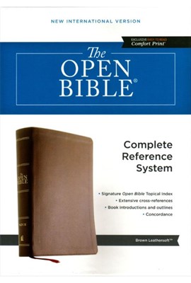 NIV The Open Bible - Brown (Leathersoft)
