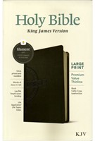 KJV Large Print Premium Value Thinline Bible Filament-Enabled - Black Celtic Cross (LeatherLike) (Leather-like)