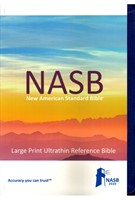 NASB Large Print Ultrathin Reference Bible - Blue (Leather-like)