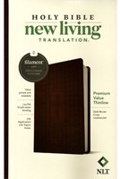 NLT Premium Value Thinline Bible Filament Enabled - Dark Brown Cross, Leather-Like (Leather-like)