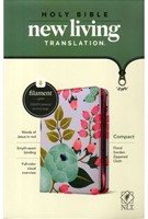 NLT Compact Zipper Bible Filament Enabled - Floral Garden, Cloth (Zippered Cloth)