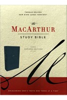 NKJV MacArthur Study Bible 2nd Edition - Navy Leathersoft (Leather-like)