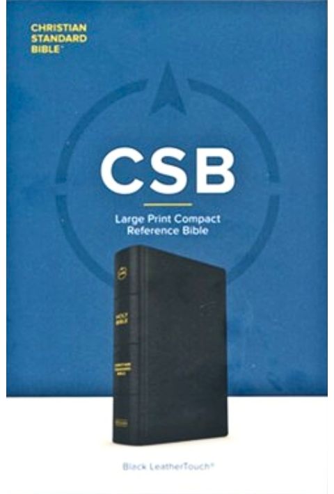 CSB Large Print Compact Reference Bible (Black LeatherTouch)