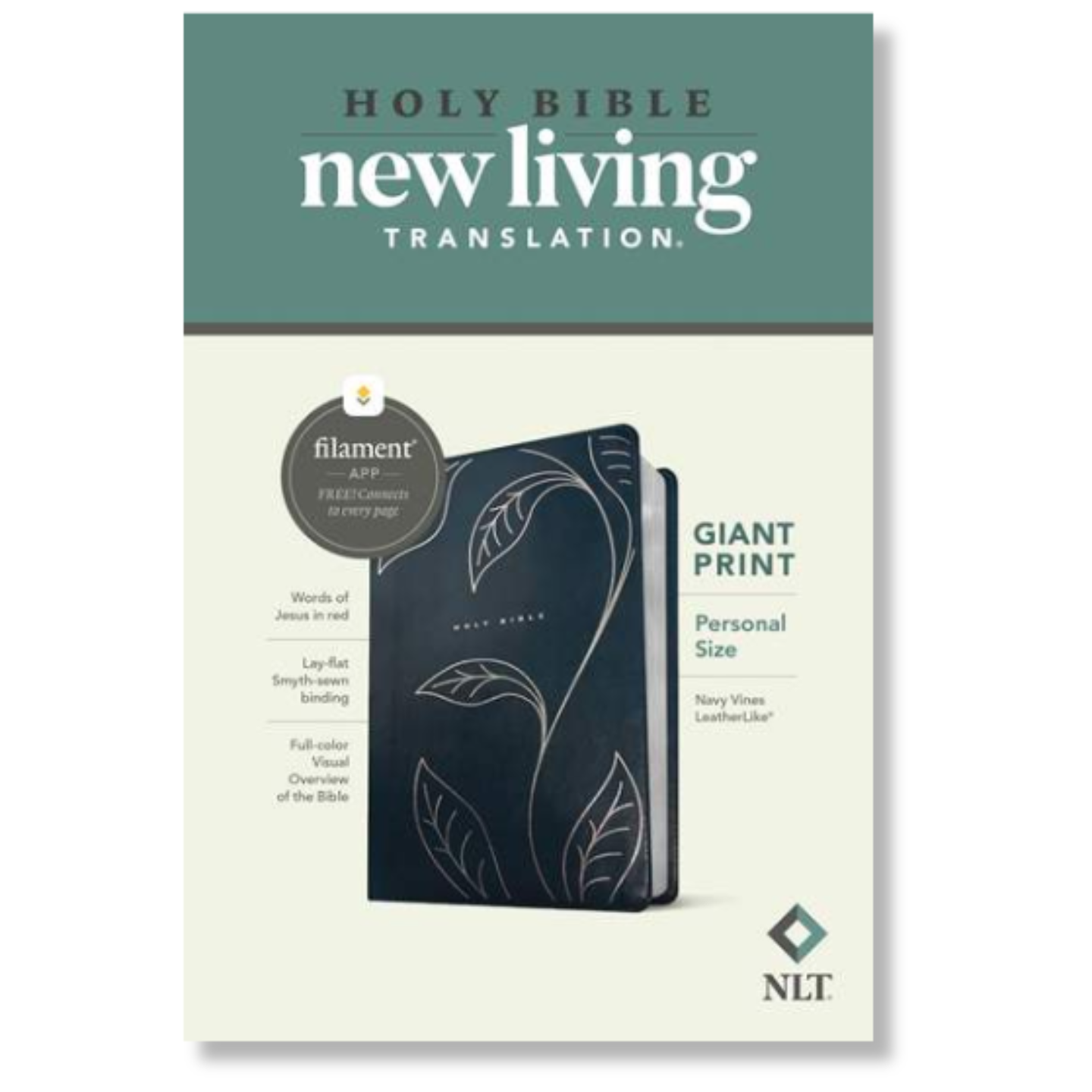 NLT Personal Size Giant Print Bible, Filament Enabled