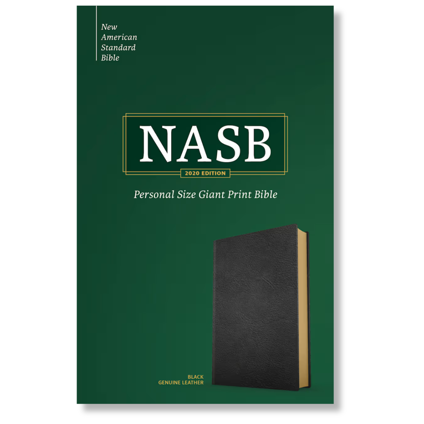 NASB Personal Size Giant Print Bible, Black Genuine Leather