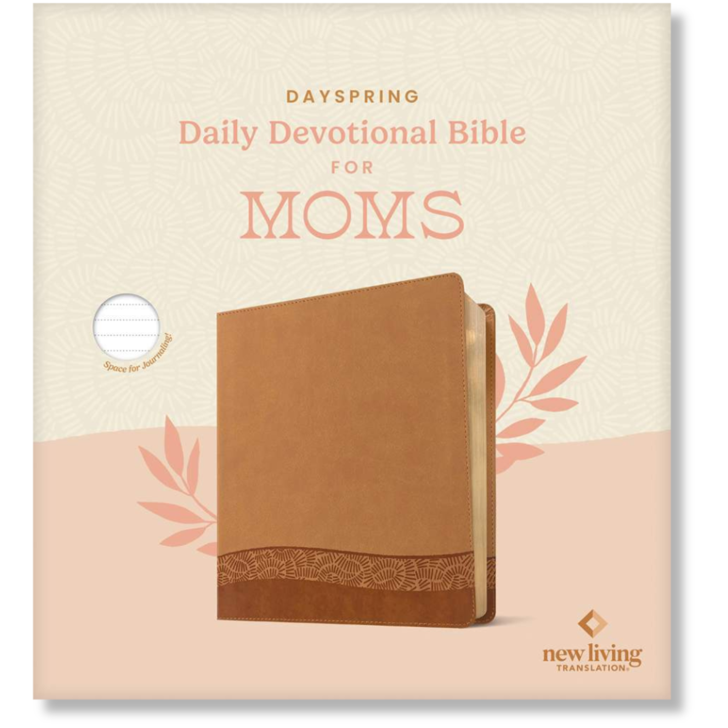 DaySpring Daily Devotional Bible for Moms, NLT, LeatheLike, Camel