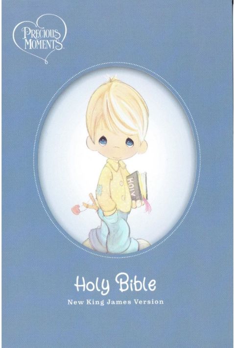 NKJV Precious Moments Small Hands Bible - Blue (Hardcover)